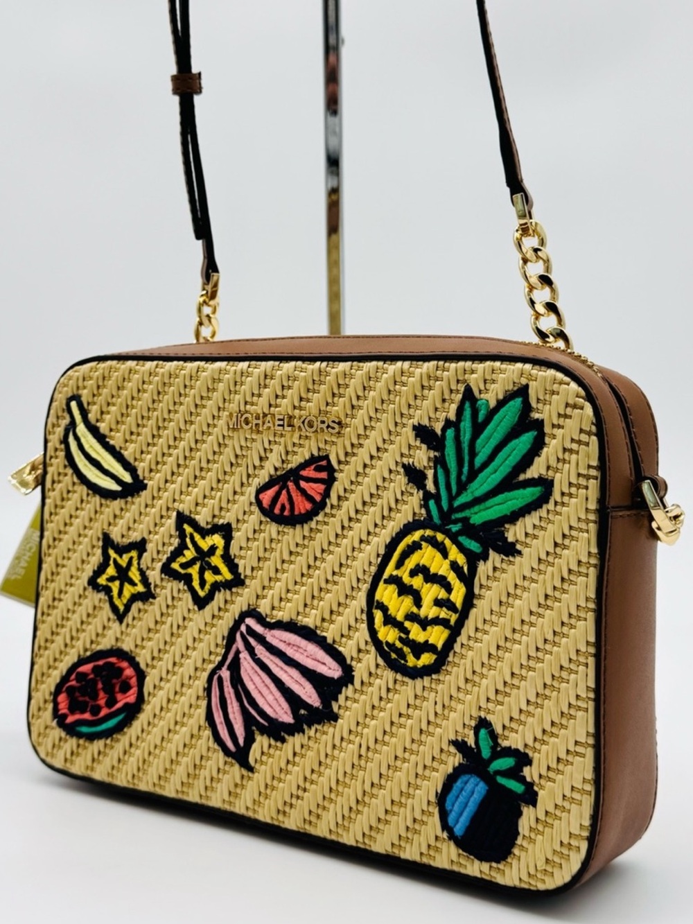 Michael Kors Island Escape Large Jet Set Item EW Xbody Bag Natural Multi